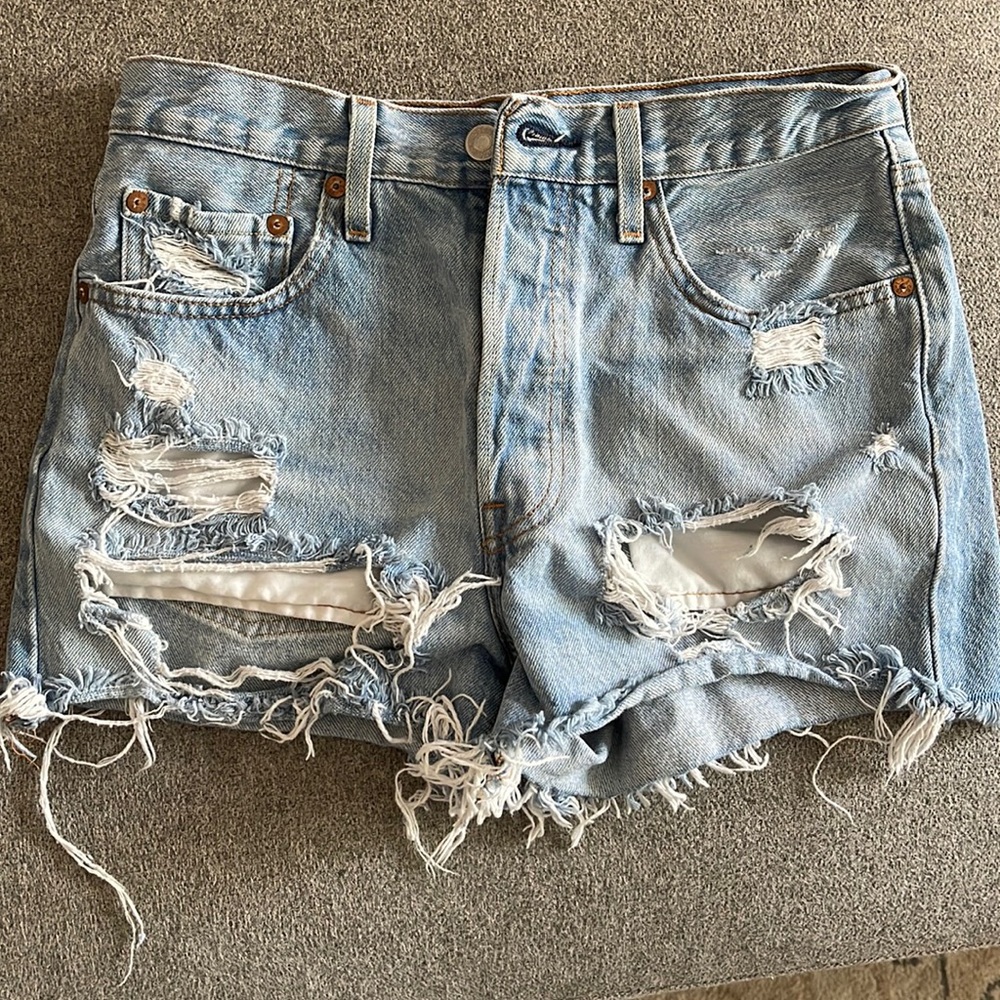 Levi’s distressed denim shorts